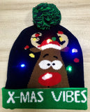 ON SALE! 2020 New Year LED Knitted Christmas Hat Beanie Light Up Illuminate Warm Hat For Kids Adults New Year Christmas Decor