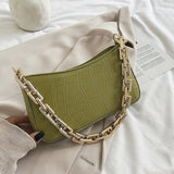 Stone Pattern PU Leather Armpit Bag For Women 2021 Solid Color Chain Shoulder Handbags Female Travel Fashion  Hand Bag