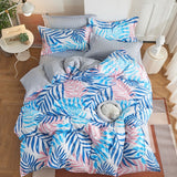 Tropical Plants Leaves 4pcs Girl Boy Kid Bed Cover Set Duvet Cover Adult Child Bed Sheet Pillowcase Comforter Bedding Set 61075