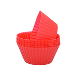 12pcs Silicone Cake Mold Round Muffin Cupcake Baking Molds Reusable DIY Cake Decorating Tools Wedding Birthday Party Decorations