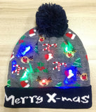 ON SALE! 2020 New Year LED Knitted Christmas Hat Beanie Light Up Illuminate Warm Hat For Kids Adults New Year Christmas Decor