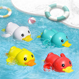 Summer Baby Bathing Shower Toys Water floating Funny Duck Kids Swimming Game Clockwork Rowing Toys