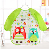 Baby Kids Toddler Long Sleeve Scarf Waterproof Art Smock Feeding Bib Apron Pocket Infant Boys Girls Burp Cloth Banana Bibs