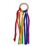 Montessori Style Sensory Toy BPA-free Non-toxic Baby Ribbon Ring Newborns Upwards Develop Colour Recognition Sensory Toy