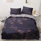 3D Black Bedding Sets Duvet/Quilt/Comforter Cover Set Bed Linen Pillowcase King Queen 245x210cm Size Only Gold Design Printed