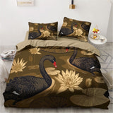 3D Black Bedding Sets Duvet/Quilt/Comforter Cover Set Bed Linen Pillowcase King Queen 245x210cm Size Only Gold Design Printed
