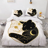 3D Black Bedding Sets Duvet/Quilt/Comforter Cover Set Bed Linen Pillowcase King Queen 245x210cm Size Only Gold Design Printed