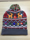 ON SALE! 2020 New Year LED Knitted Christmas Hat Beanie Light Up Illuminate Warm Hat For Kids Adults New Year Christmas Decor