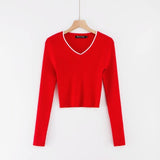 Vintage blouse women long sleeve crop top streetwear