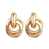Fashion Metal Women Drop Earrings Hollow Geometric Dangle Earrings for Girls Punk Round Earrings Fashion Brincos Gift
