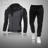 2020 Two Pieces Set Tracksuit Men's hoodie Sets Sportswear Thick Hoodie+Pants Sport Suits Casual Sweatshirt And Sweatpants