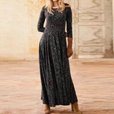Elegant Floral Print Split Maxi Dresses Women Autumn Deep V Neck Flare Sleeve Party Dress Ladies Sexy Plus Size Slim Dress Belt