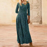 Elegant Floral Print Split Maxi Dresses Women Autumn Deep V Neck Flare Sleeve Party Dress Ladies Sexy Plus Size Slim Dress Belt