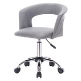 Lovely Linen Salon Chair Barstool Desk Office Dining Chair with Wheels for Hairdressing Beauty Comfortable Smooth Chair - shopwishi 