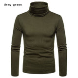 Men's Sweaters Winter Autumn Turtleneck Long Sleeve Plain Stretch Kintted Pullovers Basic Tops Slim Fit Fashion Mens Sweater