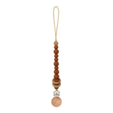 Baby Pacifier Clips Silicone Beads Wooden Ring Pacifier Chain Infant Nipple Appease Soother Chain Clips Dummy Holder Nipple Clip