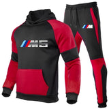 2020 new2 Pieces Sets Tracksuit BMW printing Men Hooded Sweatshirt+pants Pullover Hoodie Sportwear Suit   Casual Men Clothes