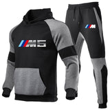 2020 new2 Pieces Sets Tracksuit BMW printing Men Hooded Sweatshirt+pants Pullover Hoodie Sportwear Suit   Casual Men Clothes