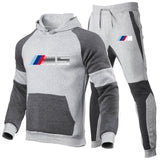 2020 new2 Pieces Sets Tracksuit BMW printing Men Hooded Sweatshirt+pants Pullover Hoodie Sportwear Suit   Casual Men Clothes