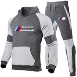 2020 new2 Pieces Sets Tracksuit BMW printing Men Hooded Sweatshirt+pants Pullover Hoodie Sportwear Suit   Casual Men Clothes