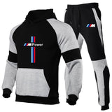 2020 new2 Pieces Sets Tracksuit BMW printing Men Hooded Sweatshirt+pants Pullover Hoodie Sportwear Suit   Casual Men Clothes