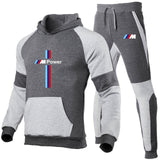 2020 new2 Pieces Sets Tracksuit BMW printing Men Hooded Sweatshirt+pants Pullover Hoodie Sportwear Suit   Casual Men Clothes