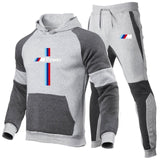 2020 new2 Pieces Sets Tracksuit BMW printing Men Hooded Sweatshirt+pants Pullover Hoodie Sportwear Suit   Casual Men Clothes