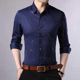 Casual Slim Fit Long Sleeve Men Shirt Social Streetwear Clothes - shopwishi 