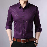 Casual Slim Fit Long Sleeve Men Shirt Social Streetwear Clothes - shopwishi 
