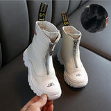 Children's Shoes 2020 Spring New boys girls Microfiber leather  Martin boots Anti-kick Soft bottom Wearable boots size 26 to 37 - shopwishi 