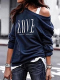 Yskkt Long Sleeve One Shoulder Pullover Sweatshirt for Women