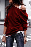 Yskkt Long Sleeve One Shoulder Pullover Sweatshirt for Women