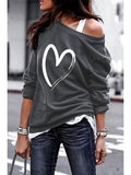 Yskkt Long Sleeve One Shoulder Pullover Sweatshirt for Women