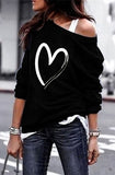 Yskkt Long Sleeve One Shoulder Pullover Sweatshirt for Women