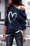 Yskkt Long Sleeve One Shoulder Pullover Sweatshirt for Women