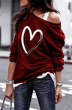 Yskkt Long Sleeve One Shoulder Pullover Sweatshirt for Women