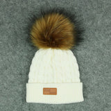 2020 New Fashion Children Winter Hats Baby Kids Girl Solid Knitted Beanies Caps Hair Ball Thick Baby Boys Girls Winter Warm Hat