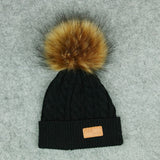 2020 New Fashion Children Winter Hats Baby Kids Girl Solid Knitted Beanies Caps Hair Ball Thick Baby Boys Girls Winter Warm Hat