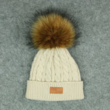 2020 New Fashion Children Winter Hats Baby Kids Girl Solid Knitted Beanies Caps Hair Ball Thick Baby Boys Girls Winter Warm Hat