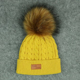 2020 New Fashion Children Winter Hats Baby Kids Girl Solid Knitted Beanies Caps Hair Ball Thick Baby Boys Girls Winter Warm Hat