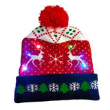 ON SALE! 2020 New Year LED Knitted Christmas Hat Beanie Light Up Illuminate Warm Hat For Kids Adults New Year Christmas Decor