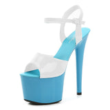 Stripper Heels Women Shoes 2020 Summer Platform High Heels Sandals Thin-heeled 17cm Mixed Colors Sexy Waterproof  Wedding shoe