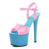 Stripper Heels Women Shoes 2020 Summer Platform High Heels Sandals Thin-heeled 17cm Mixed Colors Sexy Waterproof  Wedding shoe