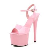 Stripper Heels Women Shoes 2020 Summer Platform High Heels Sandals Thin-heeled 17cm Mixed Colors Sexy Waterproof  Wedding shoe