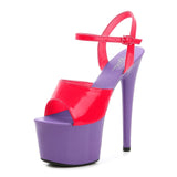 Stripper Heels Women Shoes 2020 Summer Platform High Heels Sandals Thin-heeled 17cm Mixed Colors Sexy Waterproof  Wedding shoe