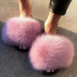 Sexy Faux Fur Slippers Women Furry Fluffy Slippers Outdoor Indoor