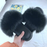 Sexy Faux Fur Slippers Women Furry Fluffy Slippers Outdoor Indoor