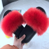 Sexy Faux Fur Slippers Women Furry Fluffy Slippers Outdoor Indoor
