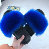 Sexy Faux Fur Slippers Women Furry Fluffy Slippers Outdoor Indoor