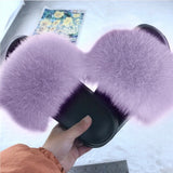 Sexy Faux Fur Slippers Women Furry Fluffy Slippers Outdoor Indoor